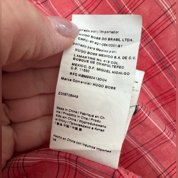 Men’s Hugo Boss Slim Long Sleeve Plaid Button Down Shirt Size Medium - Picture 7 of 11